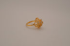 Vintage yellow gold cluster cocktail ring