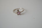 Twisted Leaf & Pink stone ring