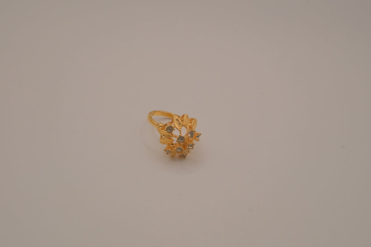 Vintage yellow gold cluster cocktail ring