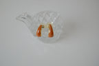 Vintage orange and gold enamel stud earring