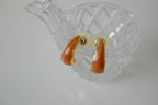Vintage orange and gold enamel stud earring