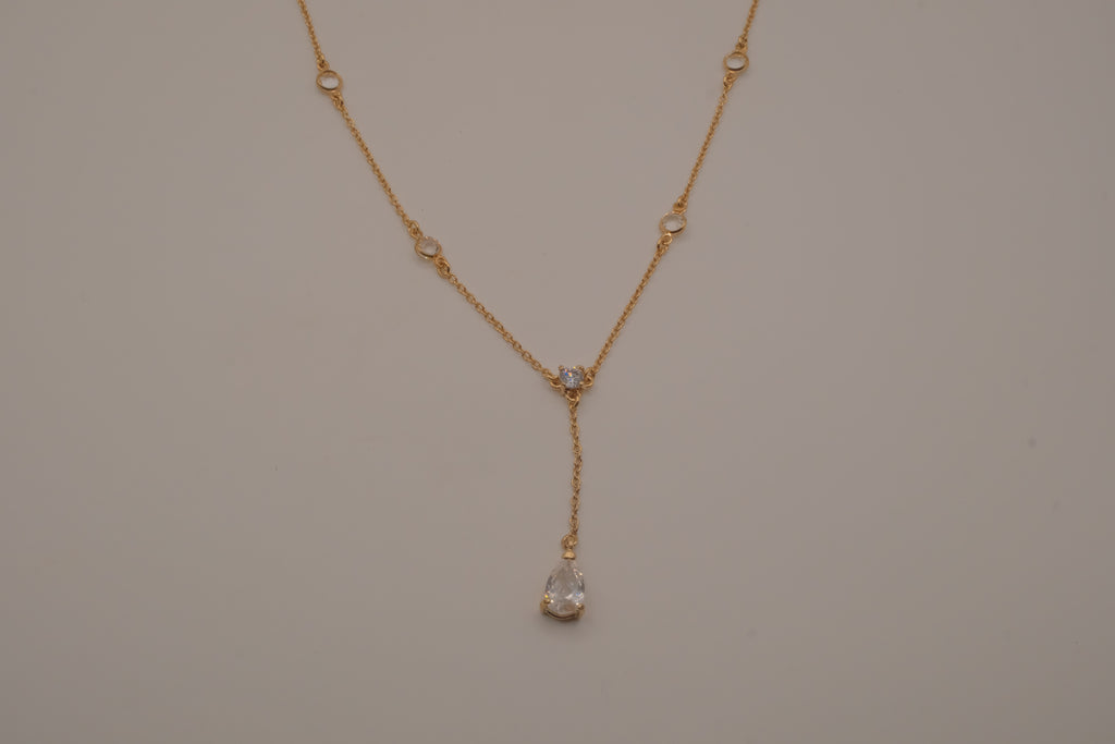 Vintage Avon crystal Y-drop lariat necklace