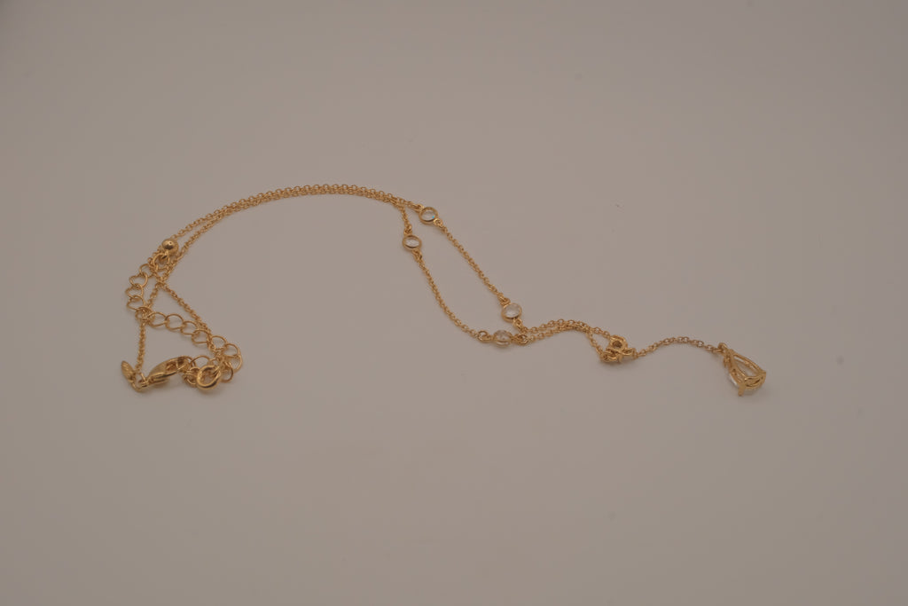 Vintage Avon crystal Y-drop lariat necklace