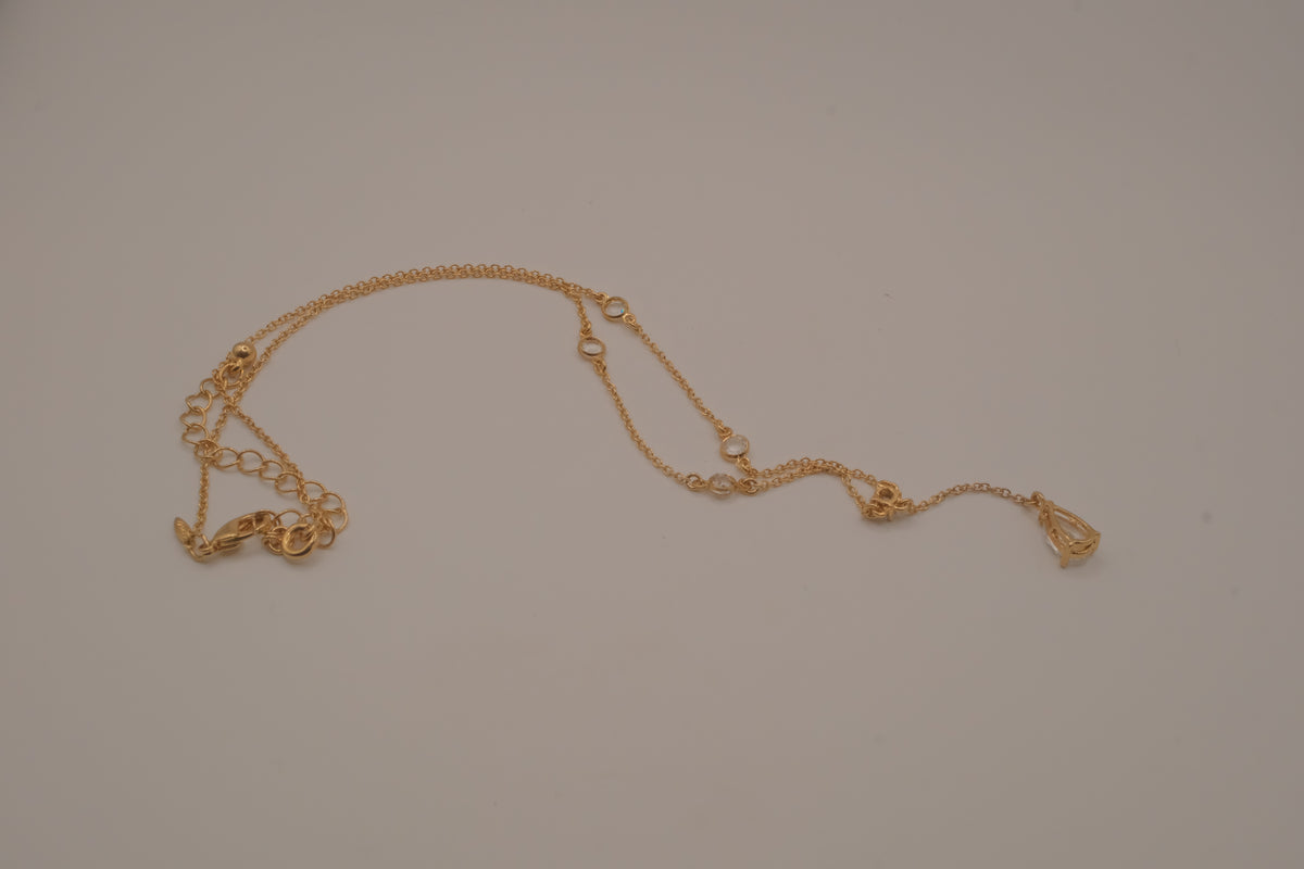 Vintage Avon crystal Y-drop lariat necklace