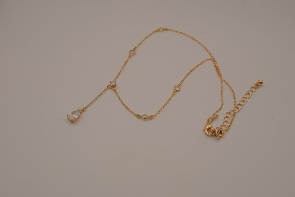 Vintage Avon crystal Y-drop lariat necklace
