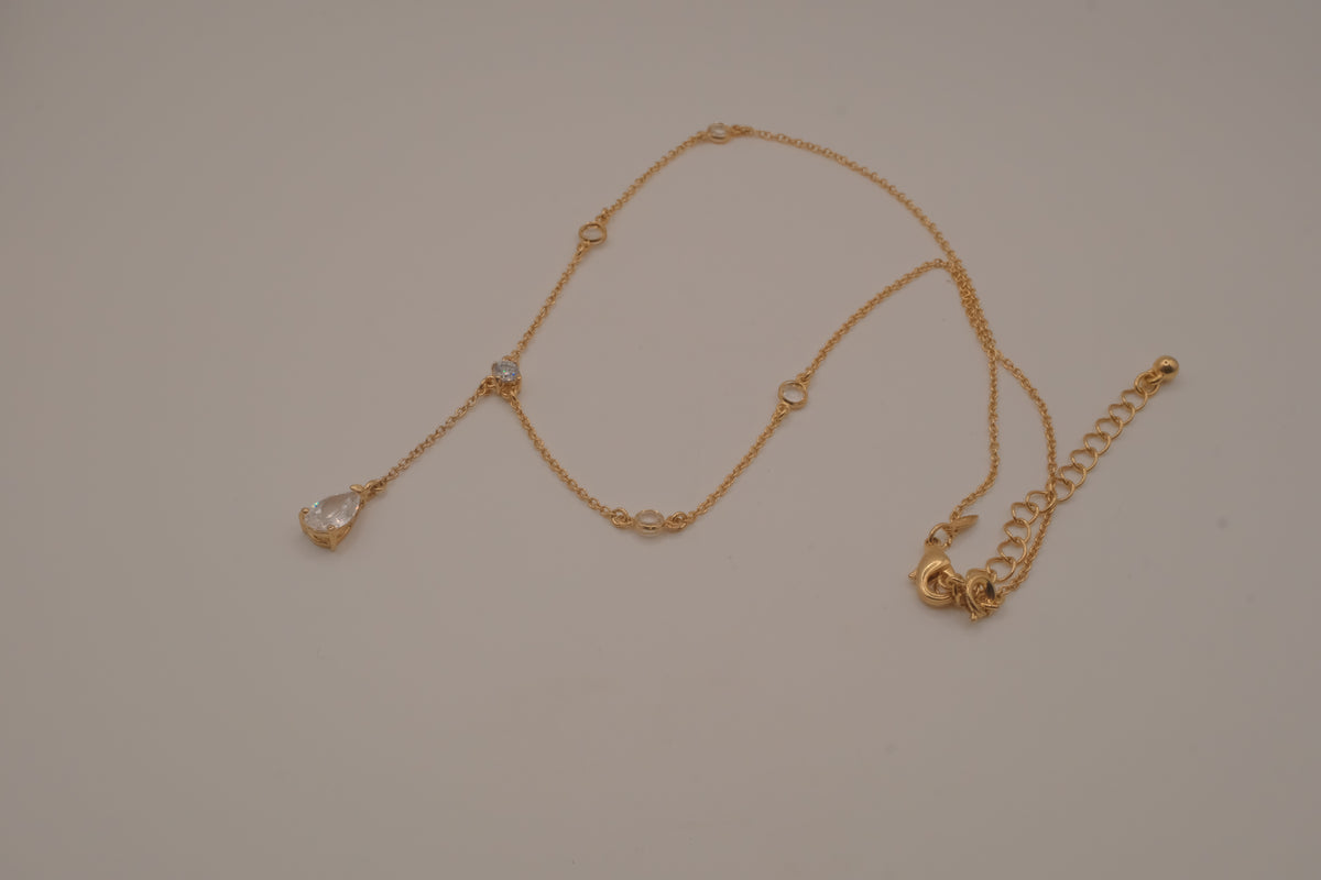 Vintage Avon crystal Y-drop lariat necklace