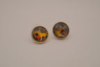 Vintage Avon faux tortoiseshell button stud earrings