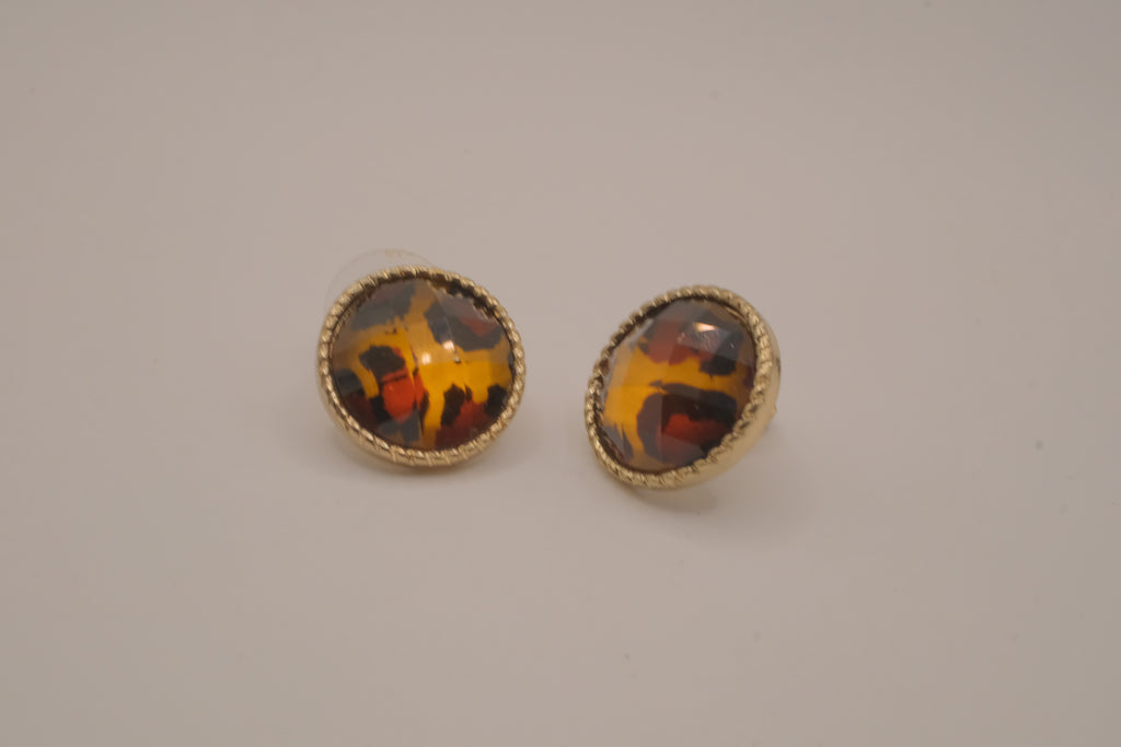 Vintage Avon faux tortoiseshell button stud earrings