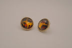 Vintage Avon faux tortoiseshell button stud earrings