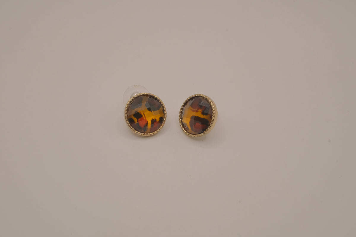 Vintage Avon faux tortoiseshell button stud earrings