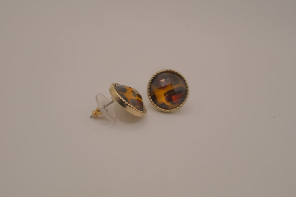 Vintage Avon faux tortoiseshell button stud earrings