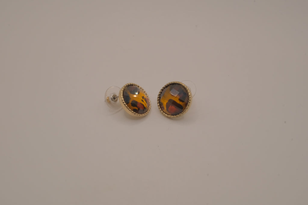 Vintage Avon faux tortoiseshell button stud earrings