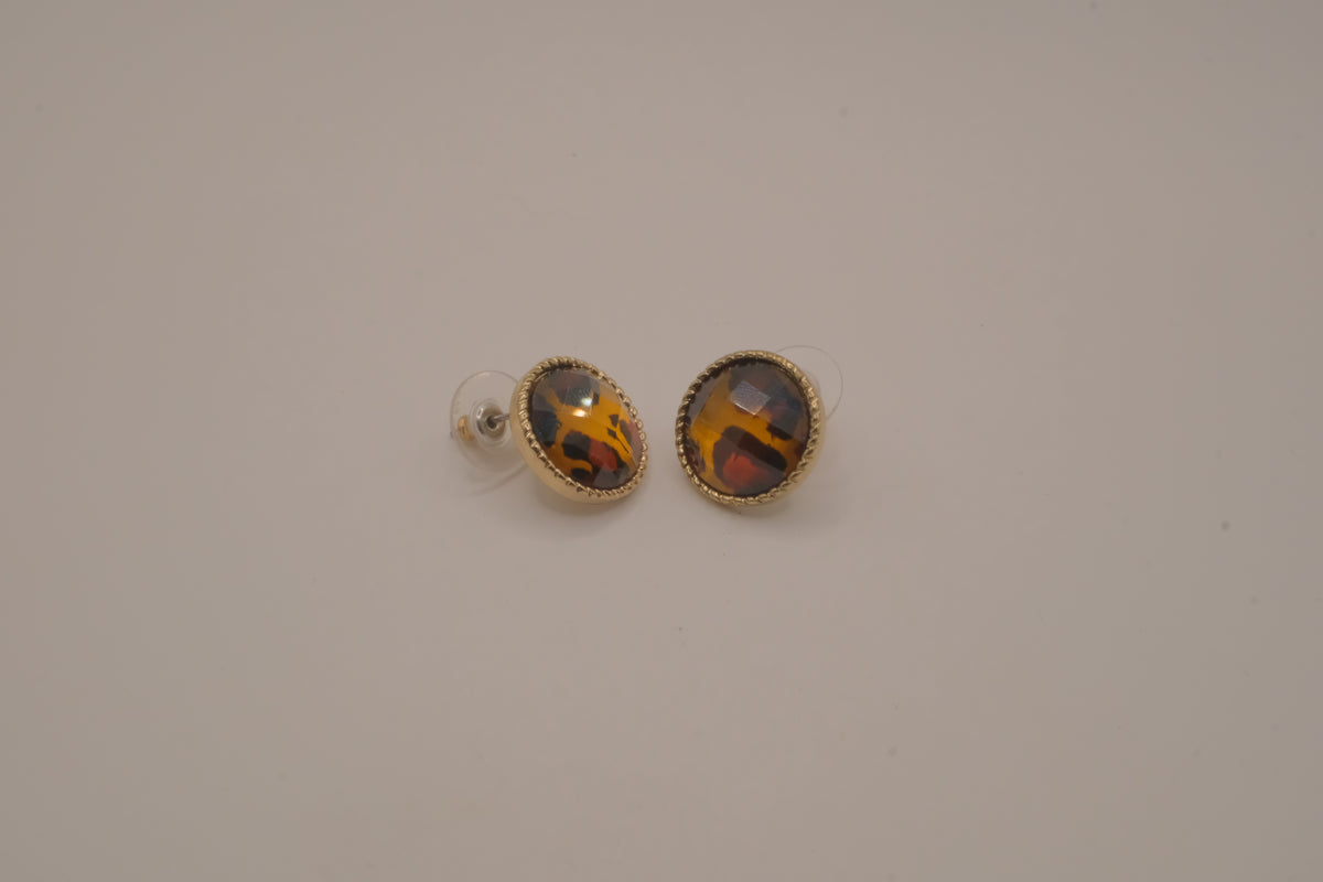 Vintage Avon faux tortoiseshell button stud earrings