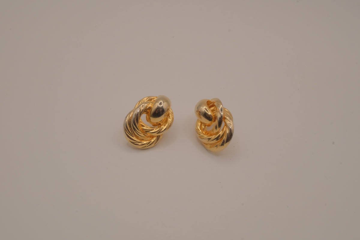 Vintage gold-tone love knot earrings