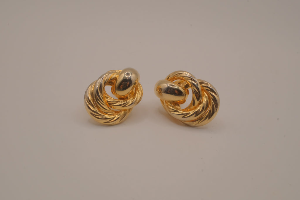 Vintage gold-tone love knot earrings