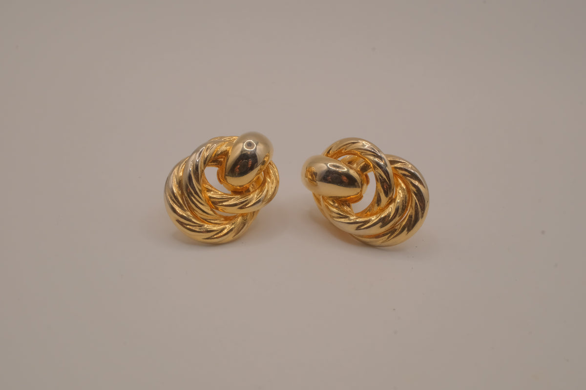 Vintage gold-tone love knot earrings
