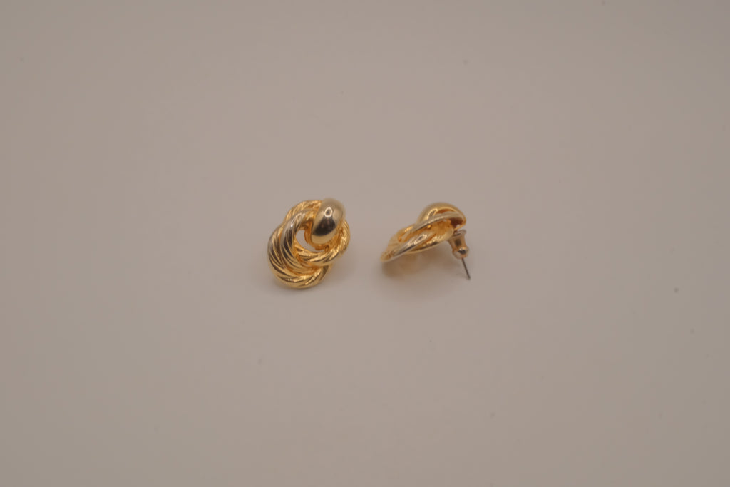 Vintage gold-tone love knot earrings