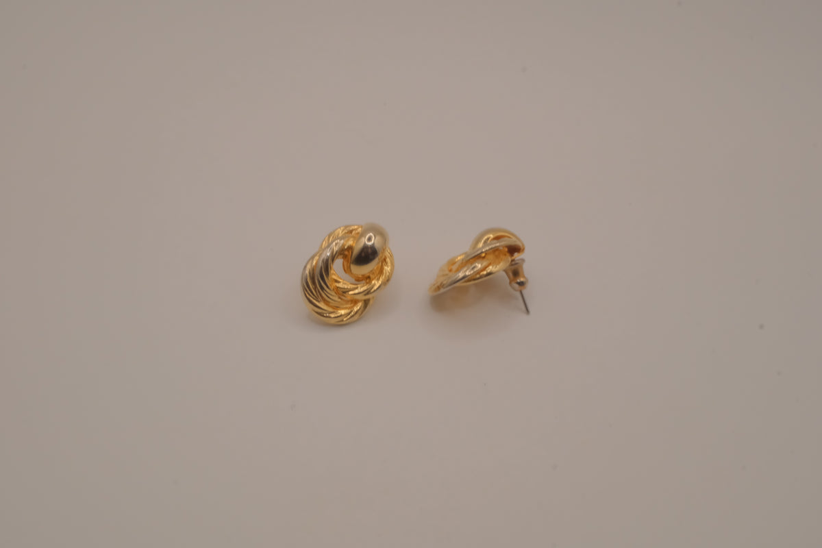 Vintage gold-tone love knot earrings