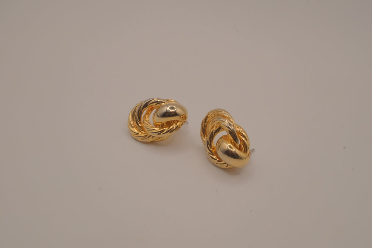 Vintage gold-tone love knot earrings