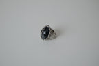 Vintage oversize Silver toned Black statement ring
