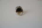 Vintage oversize Silver toned Black statement ring