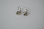 Champagne hue silver-tone leverback earrings