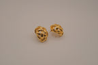 Vintage gold woven knot earrings