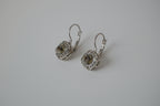 Champagne hue silver-tone leverback earrings