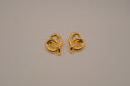Vintage gold interlocking modernist earrings