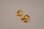 Vintage gold interlocking modernist earrings