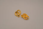 Vintage gold interlocking modernist earrings