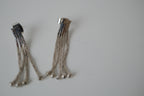 Vintage delicate silver tassel drop earrings