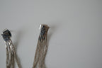 Vintage delicate silver tassel drop earrings
