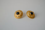 Vintage gold-tone Domed button-style earrings