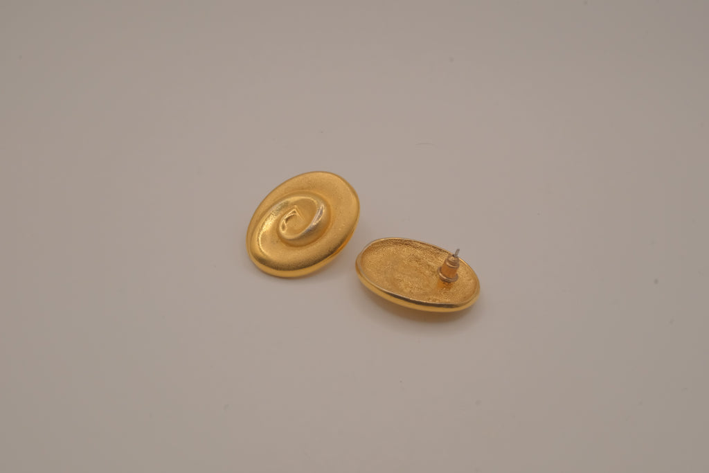 Vintage brushed gold-tone swirl earrings
