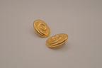 Vintage brushed gold-tone swirl earrings