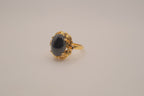 Vintage oval faux black onyx cocktail ring