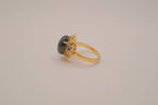 Vintage oval faux black onyx cocktail ring