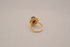 Vintage oval faux black onyx cocktail ring