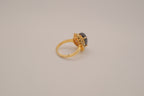 Vintage oval faux black onyx cocktail ring