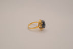 Vintage oval faux black onyx cocktail ring