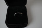 Delicate crescent and star silver tone ring
