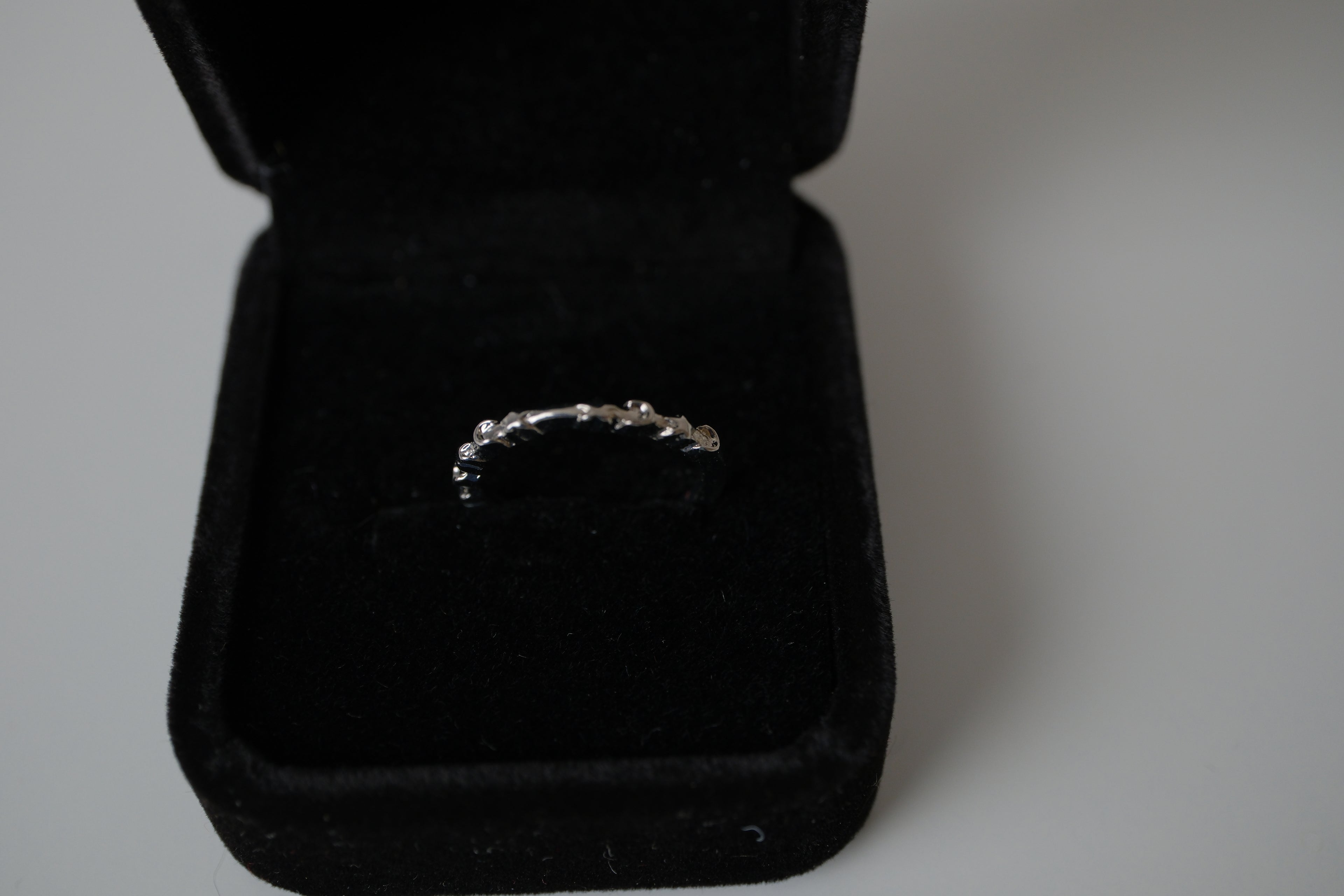 Delicate crescent and star silver tone ring