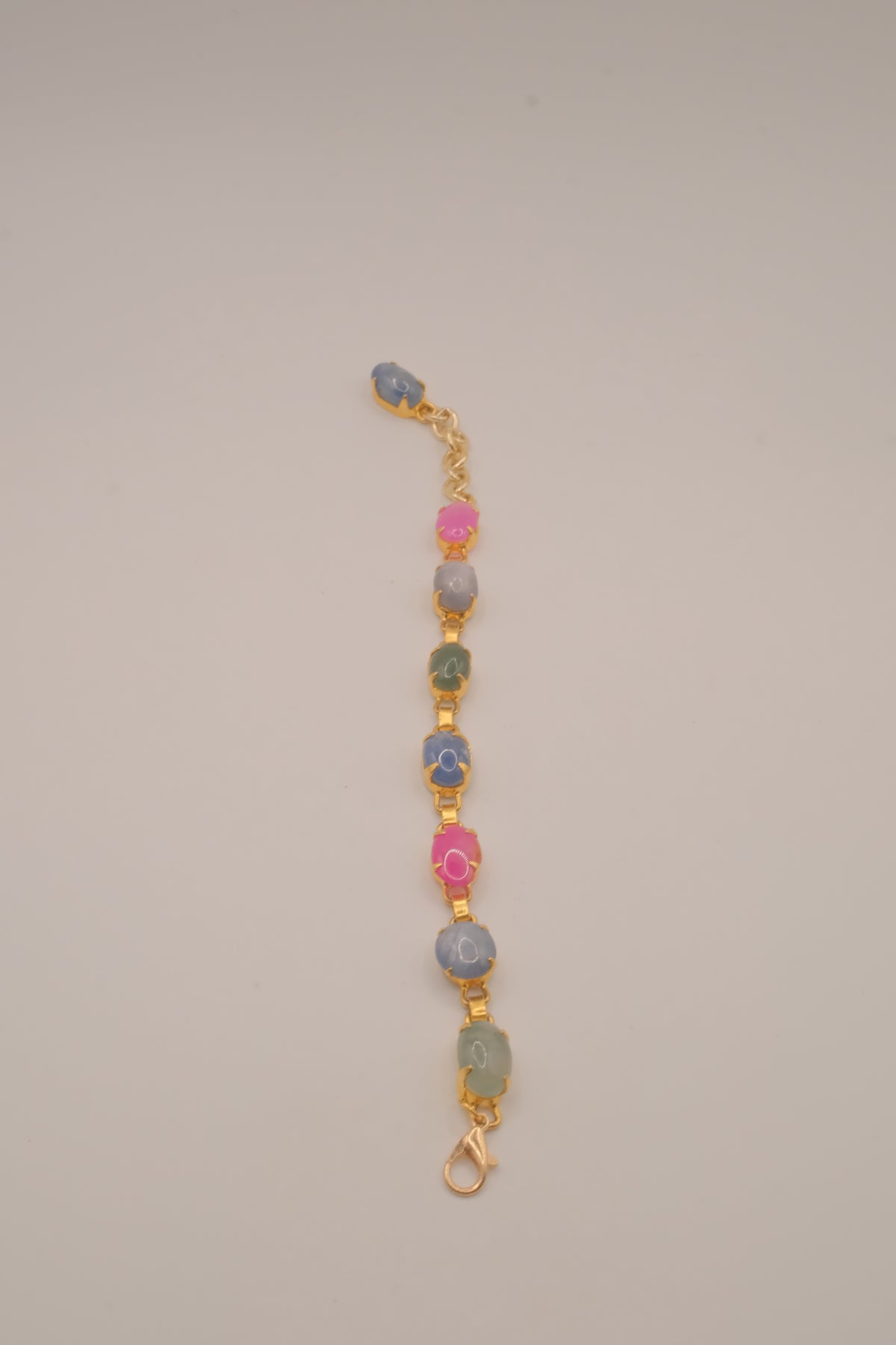 Vintage multi-color cabochon link bracelet (smaller size)
