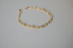 Gold tone paperclip link bracelet