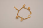 Vintage 22K Gold Plated Cleveland Museum of Art (CMA) Egyptian Charm Bracelet