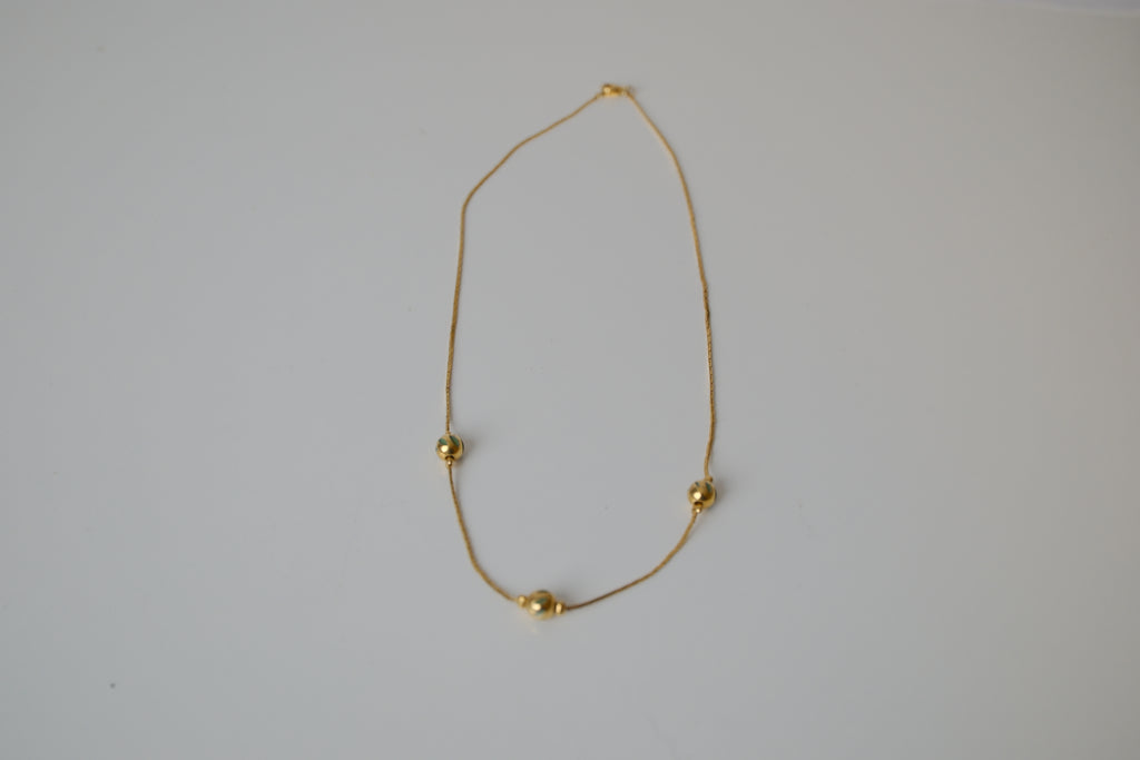Minimalist beaded station necklace