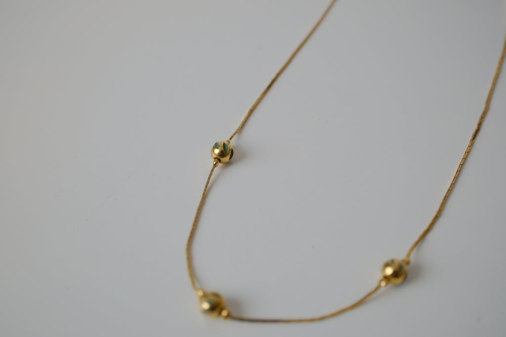 Minimalist beaded station necklace