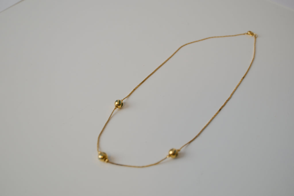 Minimalist beaded station necklace