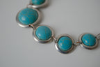Turquoise and silver link bracelet